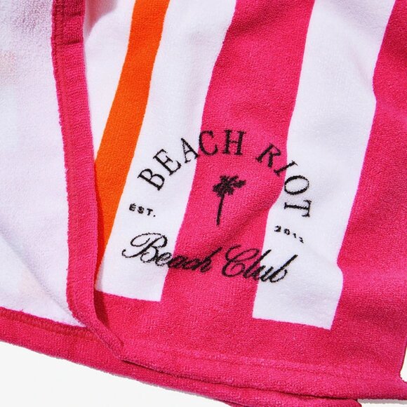 Beach Riot Other - BEACH RIOT BEACH CLUB Pink & Orange Striped Luxury Beach‎ Towel NEW IN PACKAGE!